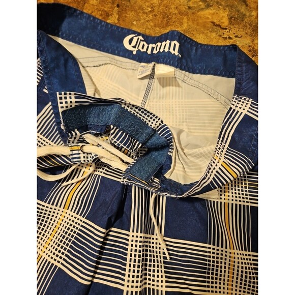 Corona Extra‎ Board Shorts Men 36 XL Blue White Yellow Swim Trunks Activewear - Picture 10 of 10